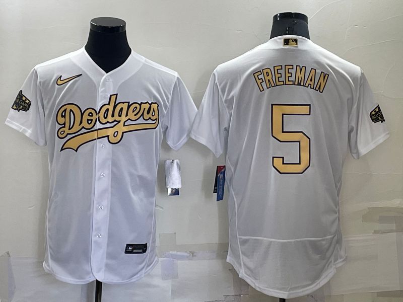 Men Los Angeles Dodgers 5 Freeman White 2022 All Star Elite Nike MLB Jersey